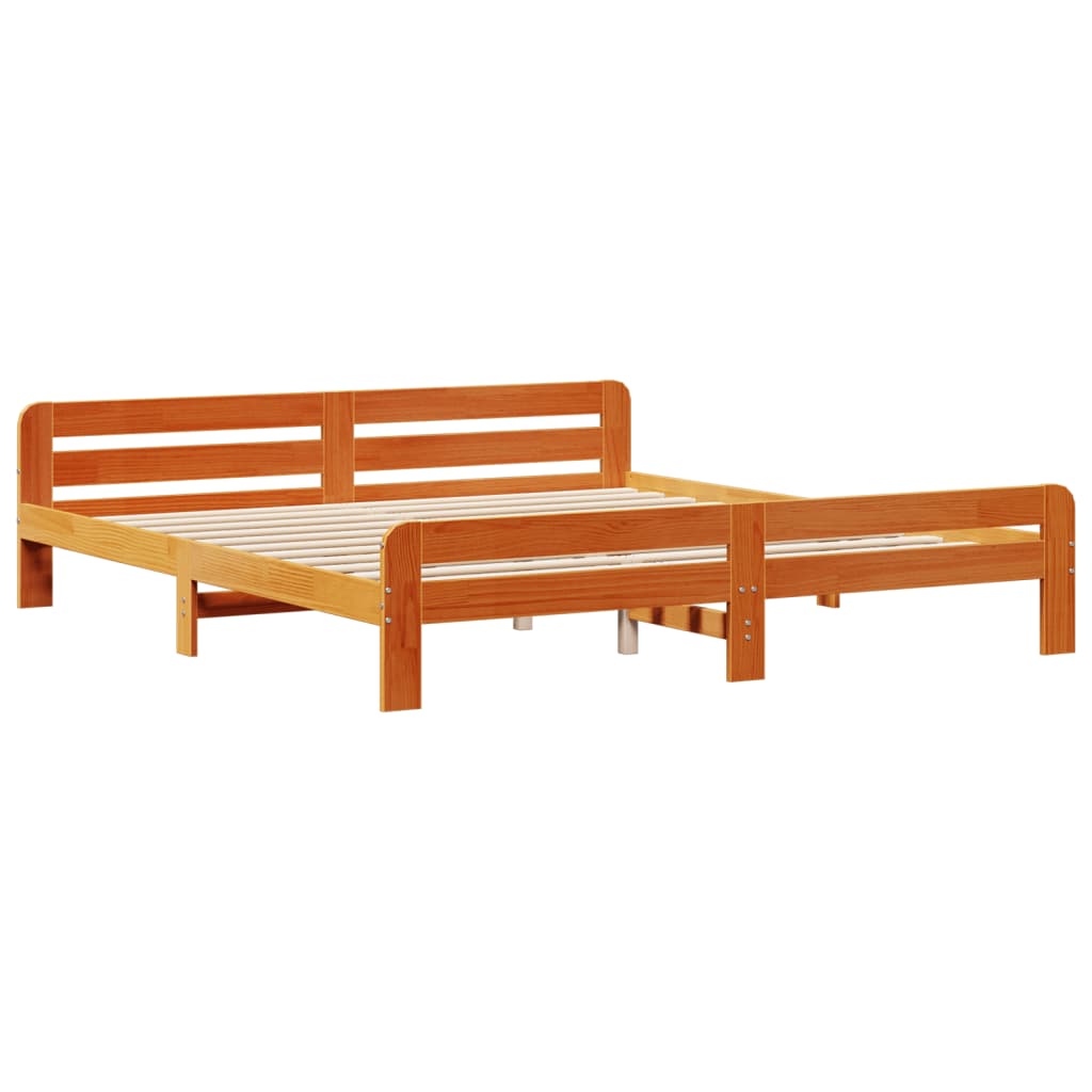 Letto senza Materasso Marrone Cera 200x200 cm in Legno di Pino - homemem39