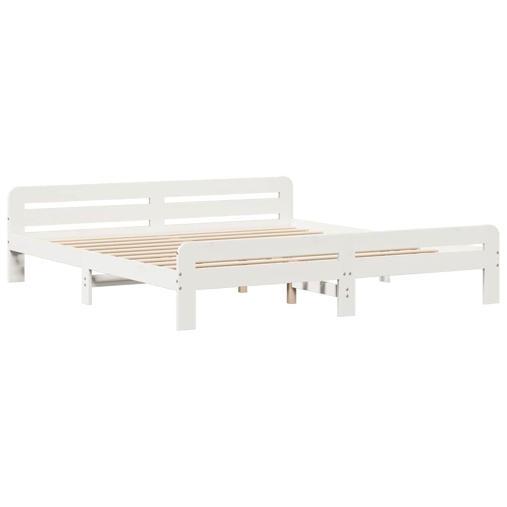 Letto senza Materasso Bianco 180x200 cm Legno Massello di Pino | homemem39