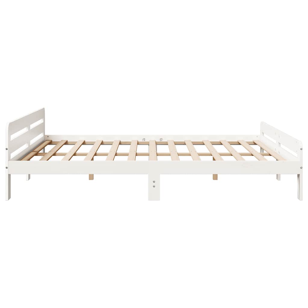 Letto senza Materasso Bianco 180x200 cm Legno Massello di Pino | homemem39