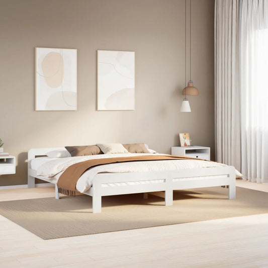 Letto senza Materasso Bianco 180x200 cm Legno Massello di Pino - homemem39