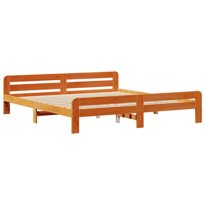 Letto senza Materasso Marrone Cera 180x200 cm in Legno di Pino | homemem39