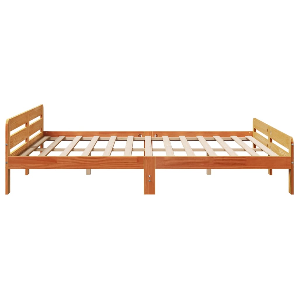 Letto senza Materasso Marrone Cera 180x200 cm in Legno di Pino | homemem39