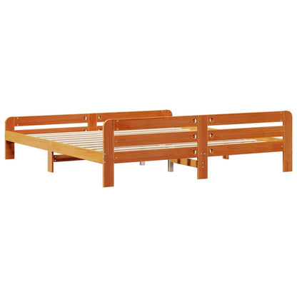 Letto senza Materasso Marrone Cera 180x200 cm in Legno di Pino | homemem39