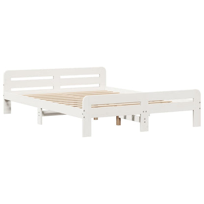 Letto senza Materasso Bianco 150x200 cm Legno Massello di Pino | homemem39