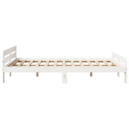 Letto senza Materasso Bianco 150x200 cm Legno Massello di Pino | homemem39