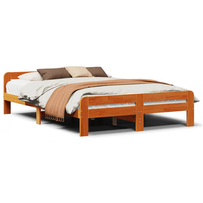 Letto senza Materasso Marrone Cera 150x200 cm in Legno di Pino | homemem39