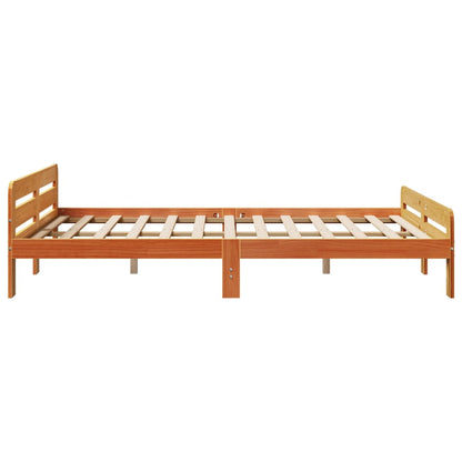 Letto senza Materasso Marrone Cera 150x200 cm in Legno di Pino | homemem39