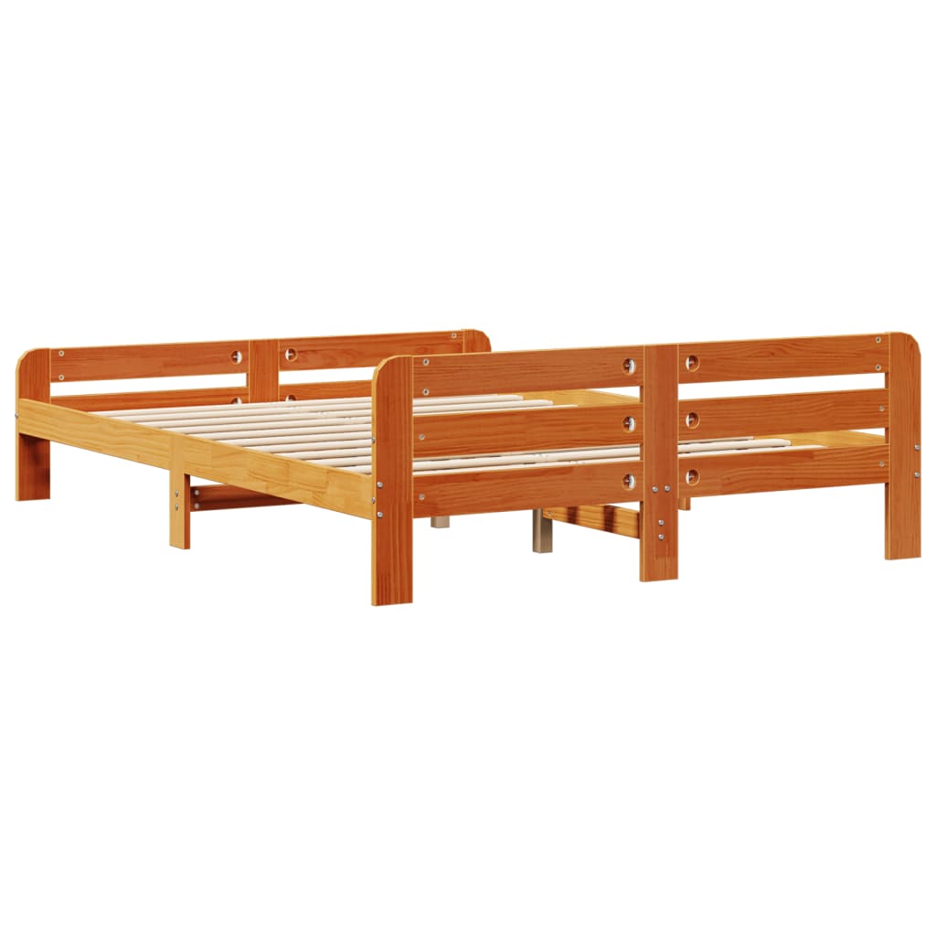 Letto senza Materasso Marrone Cera 150x200 cm in Legno di Pino | homemem39