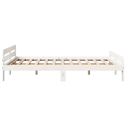 Letto senza Materasso Bianco 140x200 cm Legno Massello di Pino | homemem39
