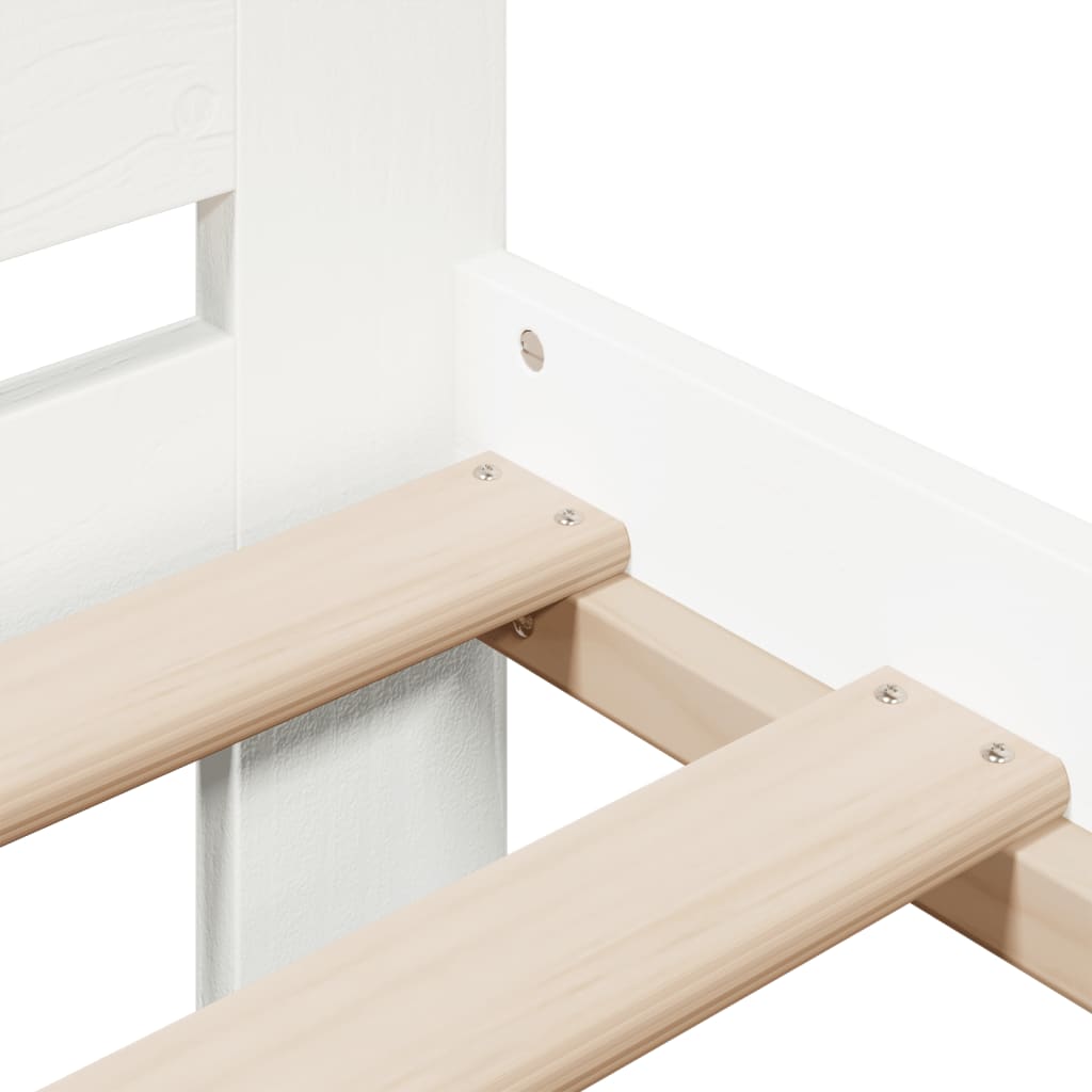 Letto senza Materasso Bianco 140x200 cm Legno Massello di Pino | homemem39