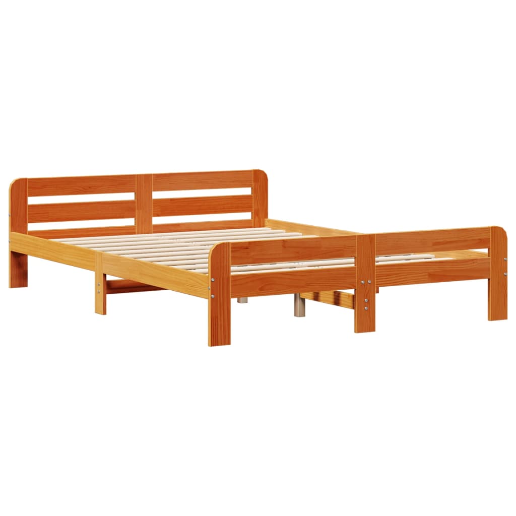 Giroletto senza Materasso Marrone Cera 140x200cm Massello Pino | homemem39