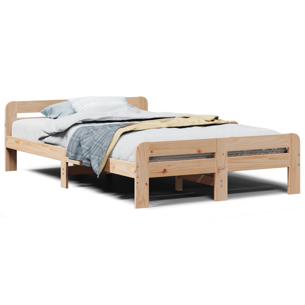 Letto senza Materasso 120x200 cm in Legno Massello di Pino - homemem39