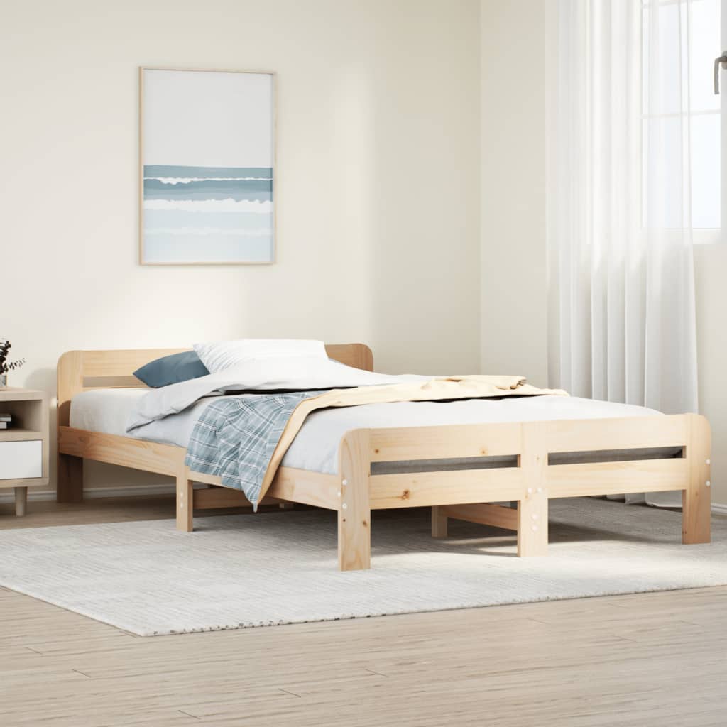 Letto senza Materasso 120x200 cm in Legno Massello di Pino - homemem39