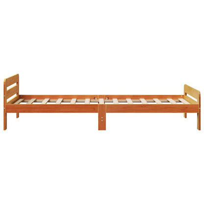 Letto senza Materasso Marrone Cera 90x200 cm Legno di Pino