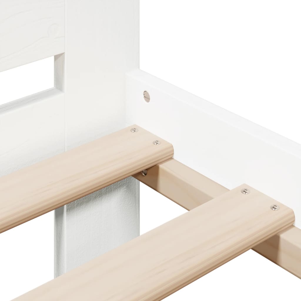 Letto senza Materasso Bianco 140x190 cm Legno Massello di Pino | homemem39