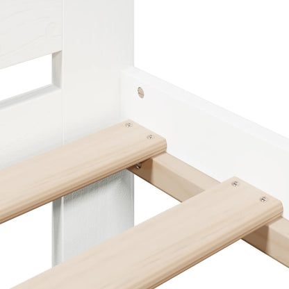 Letto senza Materasso Bianco 135x190 cm Legno Massello di Pino | homemem39