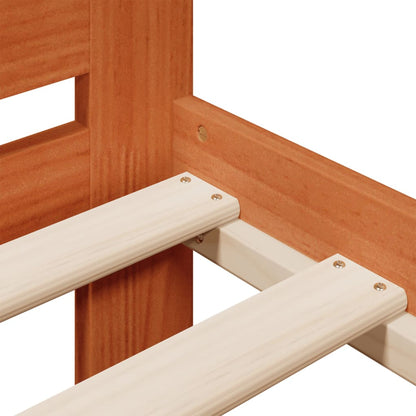 Letto senza Materasso Marrone Cera 135x190 cm in Legno di Pino | homemem39