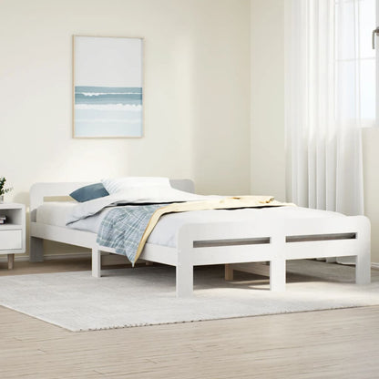 Letto senza Materasso Bianco 120x190 cm Legno Massello di Pino - homemem39