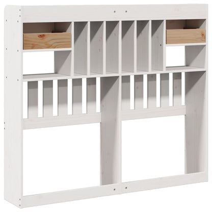 Testiera con Ripiani Bianca 135 cm in Legno Massello di Pino - homemem39