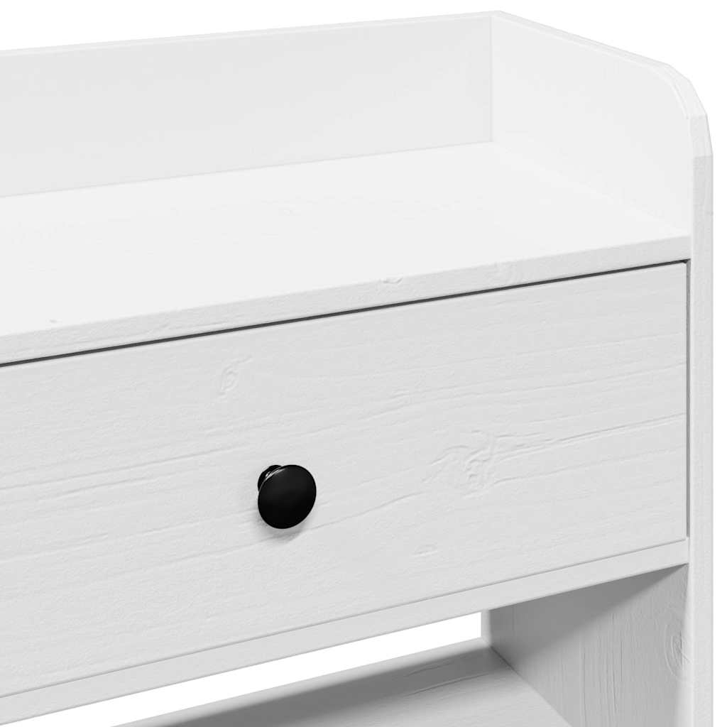 Testiera con Ripiani Bianca 90 cm in Legno Massello di Pino - homemem39