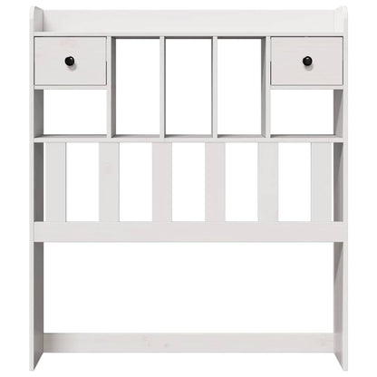 Testiera con Ripiani Bianca 75 cm in Legno Massello di Pino - homemem39