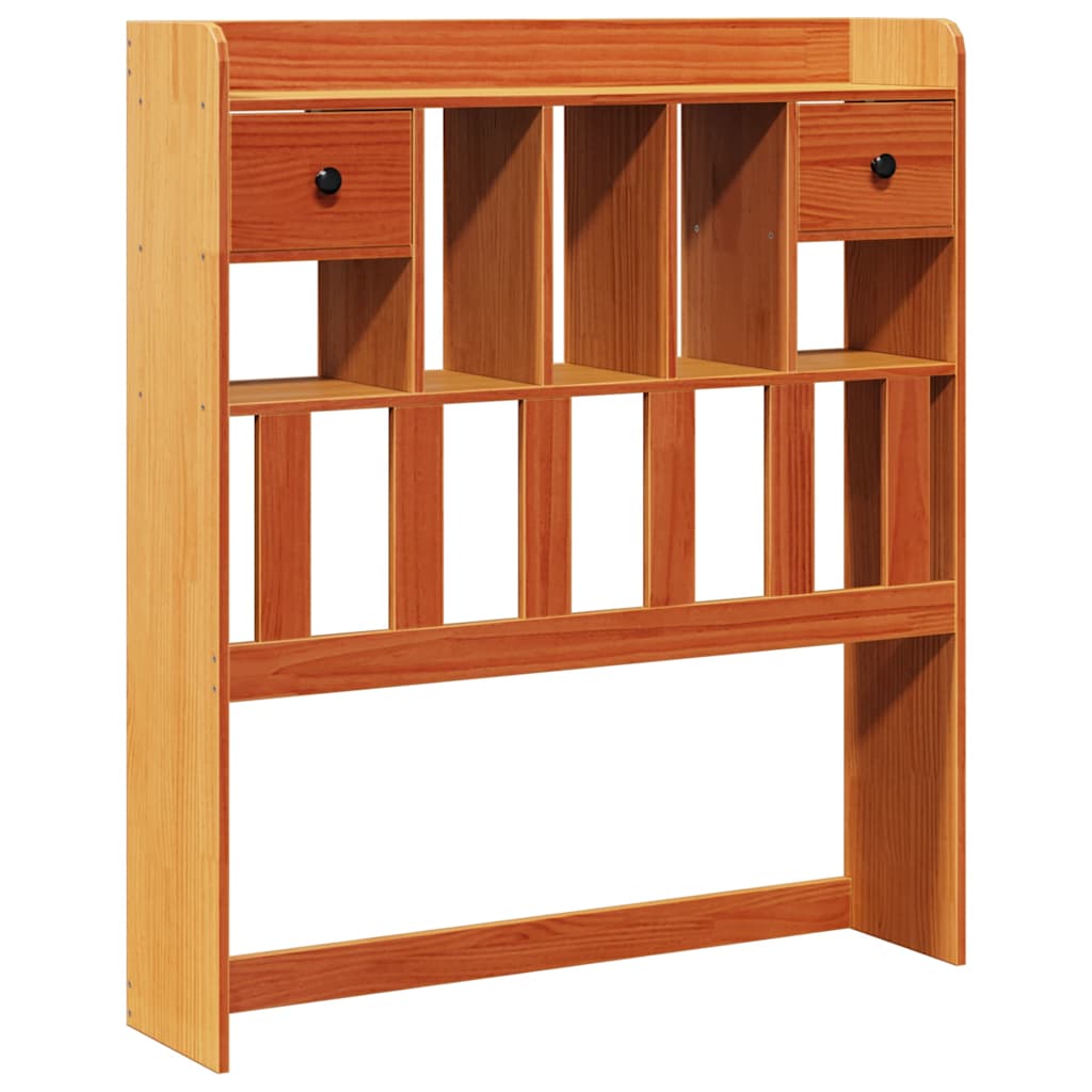 Testiera con Ripiani Marrone Cera 75 cm in Legno di Pino | homemem39