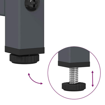 Comodino Antracite 36x39x60,5 cm in Acciaio Laminato a Freddo - homemem39