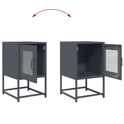 Comodino Antracite 36x39x60,5 cm in Acciaio Laminato a Freddo - homemem39