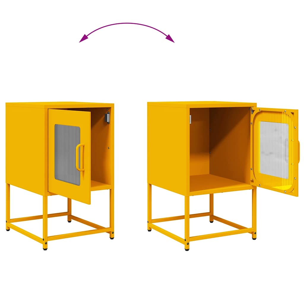 Comodino Giallo Senape 36x39x60,5 cm Acciaio Laminato a Freddo - homemem39