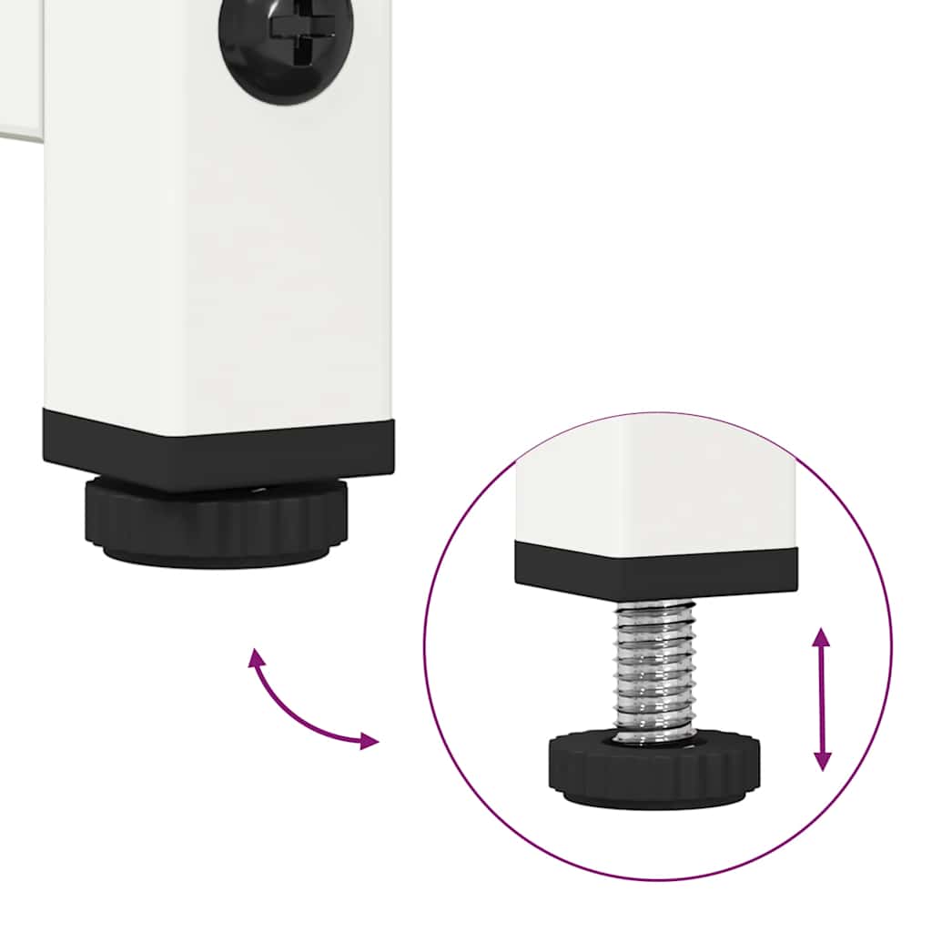 Comodino Bianco 36x39x60,5 cm in Acciaio Laminato a Freddo - homemem39