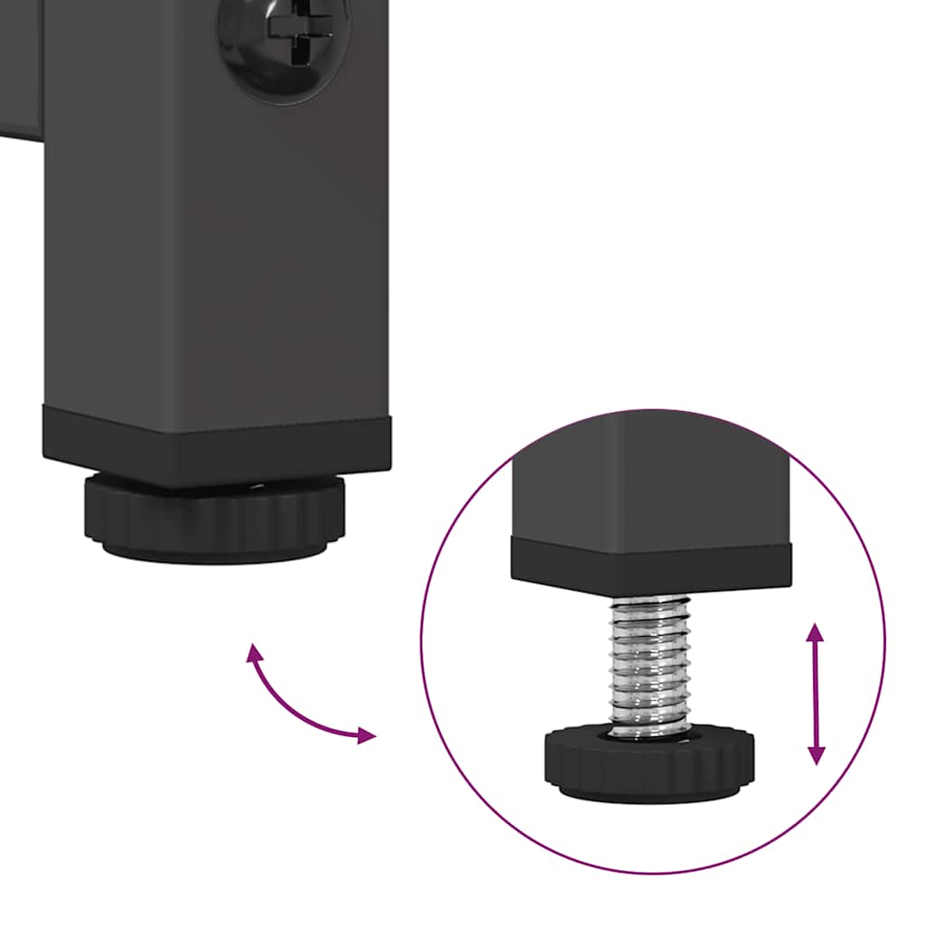 Mobile TV Nero 68x39x60,5 cm in Acciaio Laminato a Freddo - homemem39