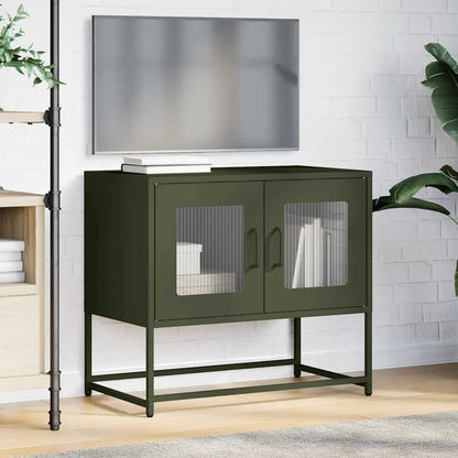 Mobile TV Verde Oliva 68x39x60,5cm in Acciaio Laminato a Freddo - homemem39