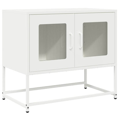 Mobile TV Bianco 68x39x60,5 cm in Acciaio Laminato a Freddo - homemem39