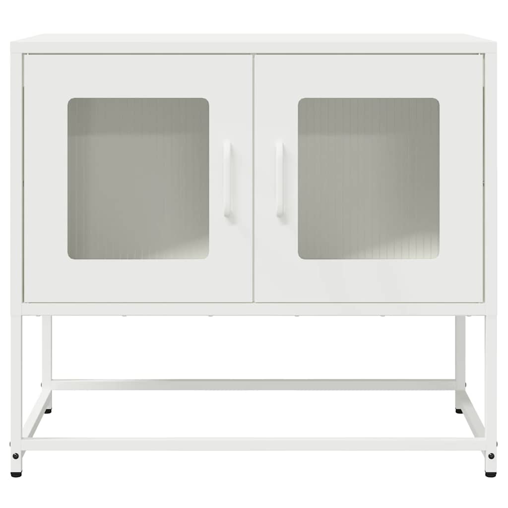Mobile TV Bianco 68x39x60,5 cm in Acciaio Laminato a Freddo - homemem39