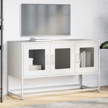 Mobile TV Bianco 100,5x39x60,5 cm in Acciaio Laminato a Freddo - homemem39