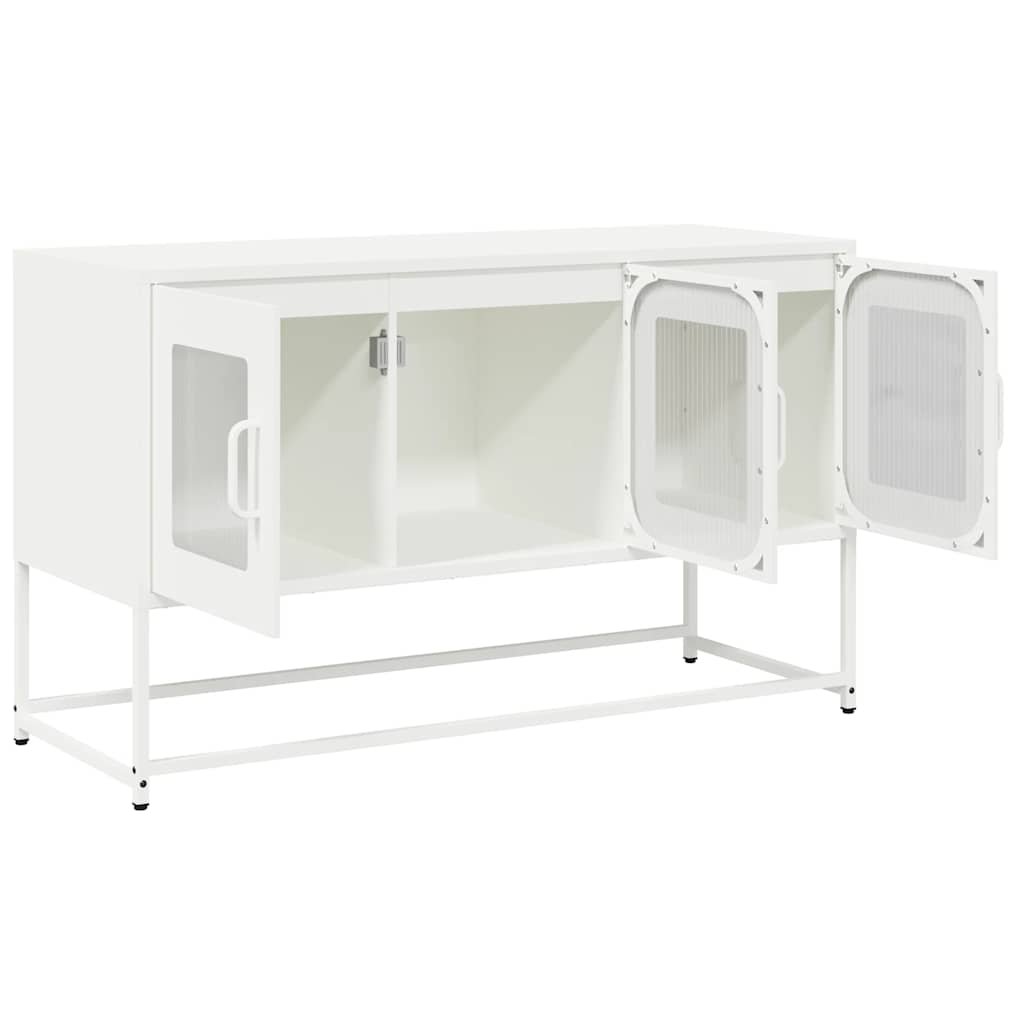 Mobile TV Bianco 100,5x39x60,5 cm in Acciaio Laminato a Freddo - homemem39