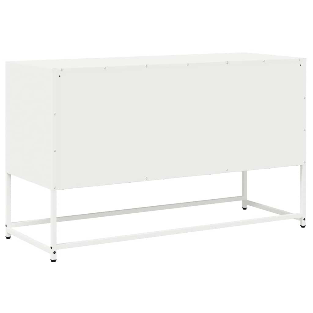 Mobile TV Bianco 100,5x39x60,5 cm in Acciaio Laminato a Freddo - homemem39