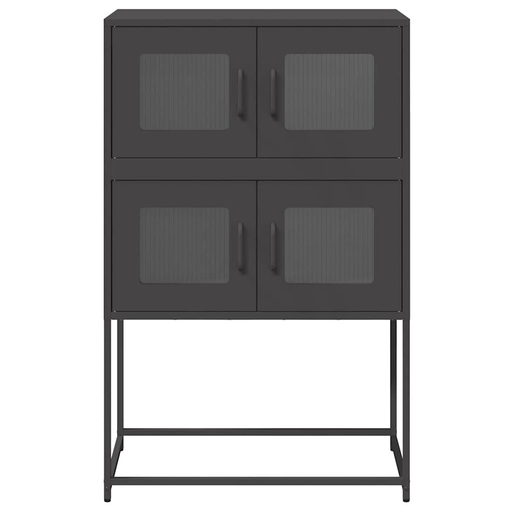 Credenza Nera 68x39x107 cm in Acciaio - homemem39