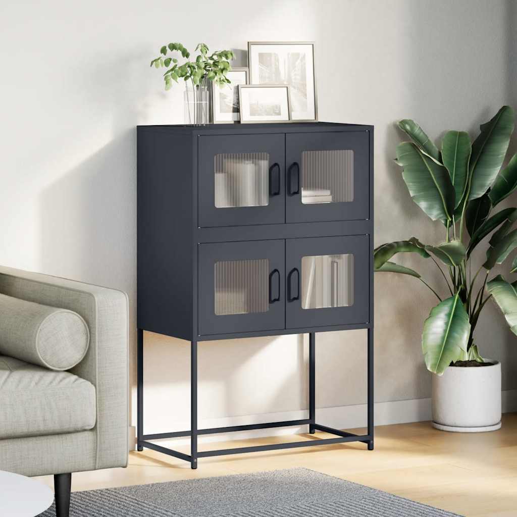 Credenza Antracite 68x39x107 cm Acciaio - homemem39