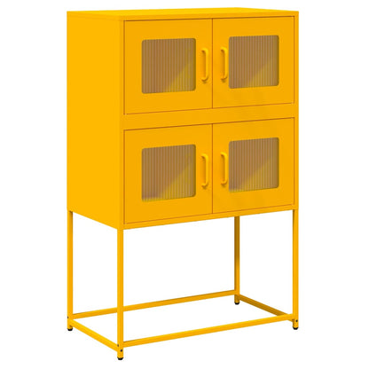 Credenza Giallo Senape 68x39x107 cm in Acciaio - homemem39