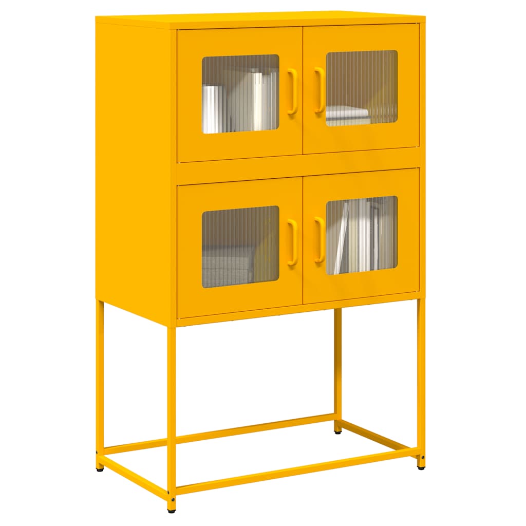 Credenza Giallo Senape 68x39x107 cm in Acciaio - homemem39