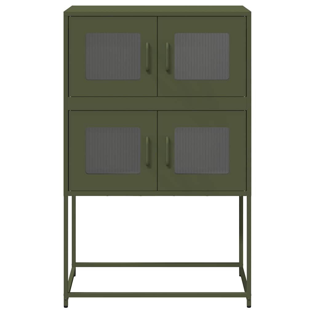 Credenza Verde Oliva 68x39x107 cm in Acciaio - homemem39