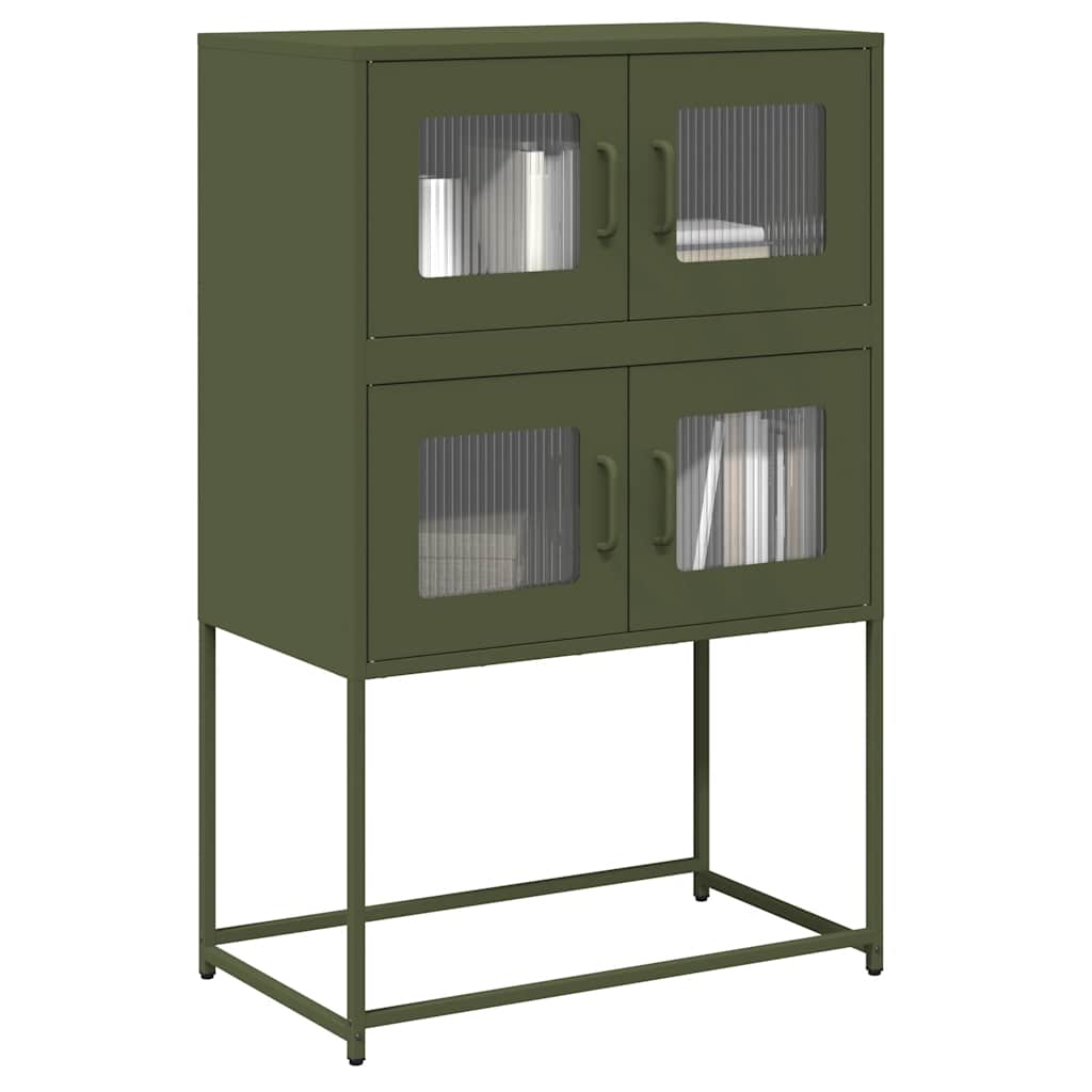 Credenza Verde Oliva 68x39x107 cm in Acciaio - homemem39