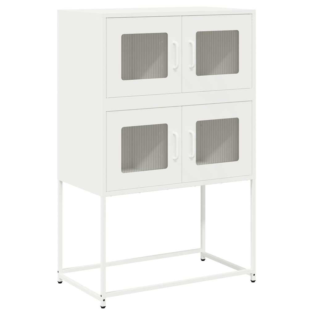 Credenza Bianca 68x39x107 cm in Acciaio - homemem39