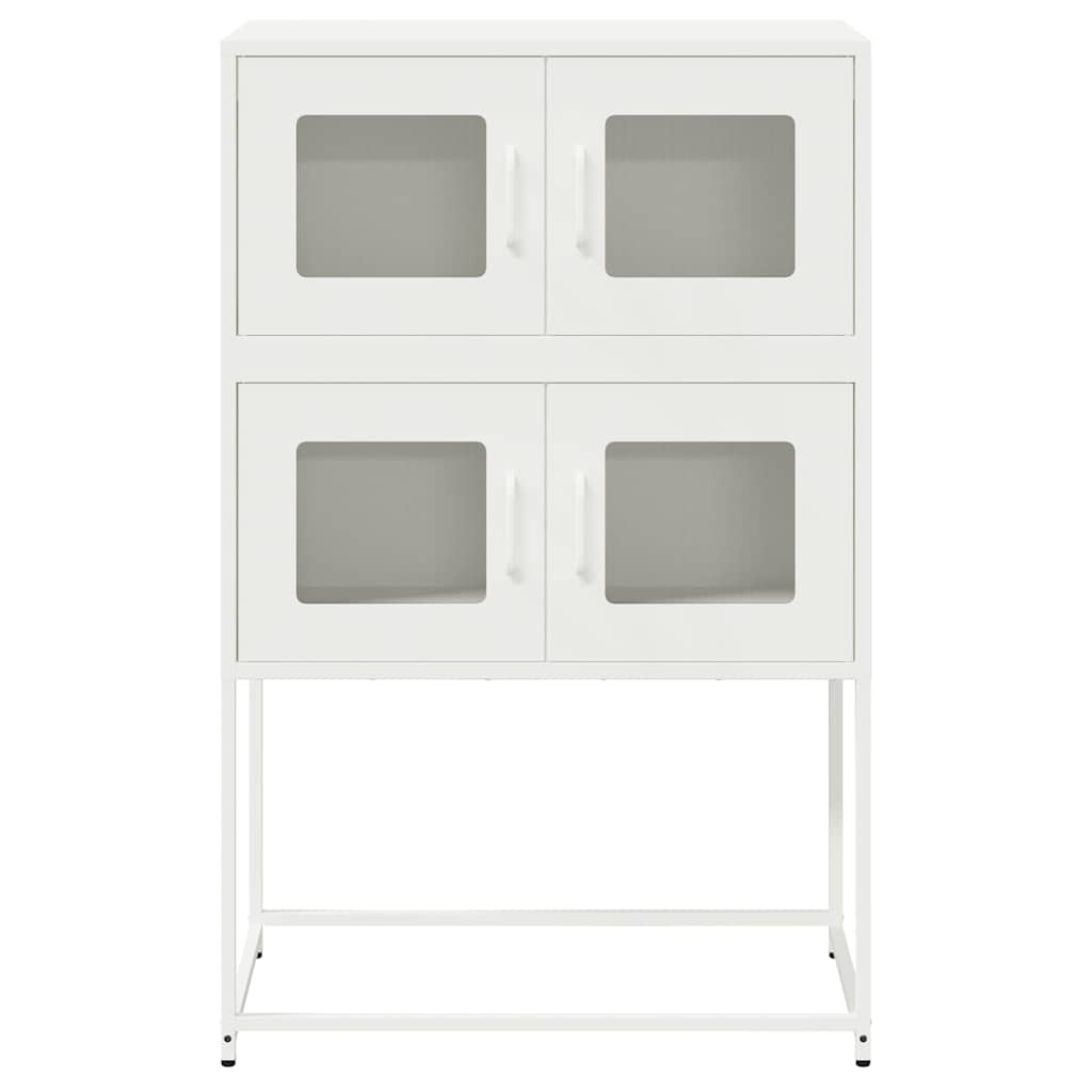 Credenza Bianca 68x39x107 cm in Acciaio - homemem39