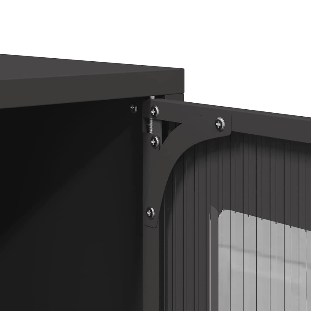 Credenza Nera 68x39x123 cm in Acciaio | homemem39