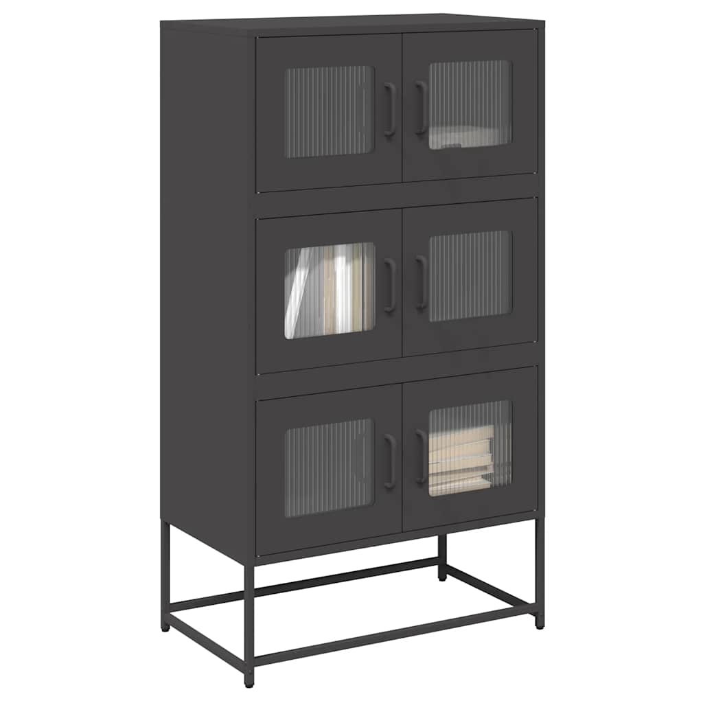 Credenza Nera 68x39x123 cm in Acciaio | homemem39