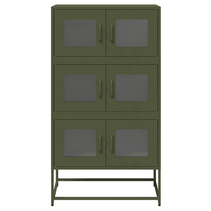 Credenza Verde Oliva 68x39x123 cm in Acciaio - homemem39
