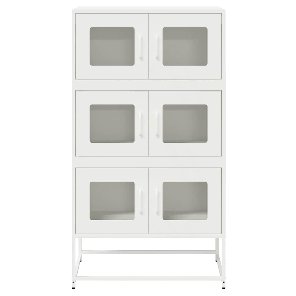 Credenza Bianca 68x39x123 cm in Acciaio - homemem39