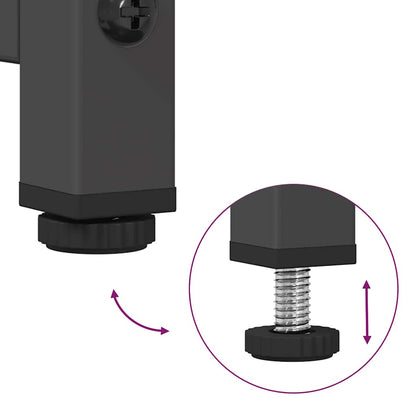 Credenza Nera 68x39x123 cm in Acciaio - homemem39
